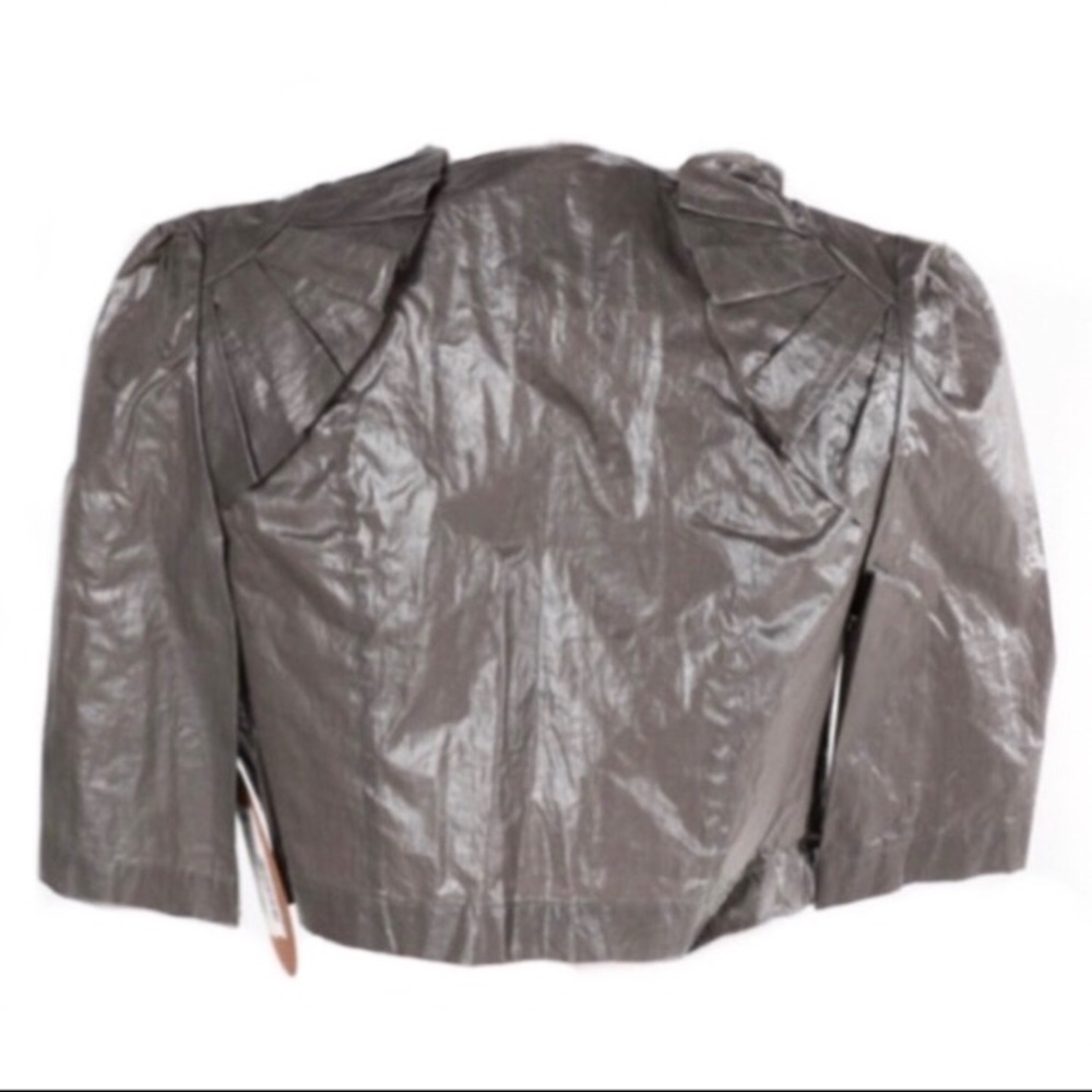 Ports 1961 Cropped Bamboo Runway Bolero Ruffle Front Jacket - Picture 4 of 11